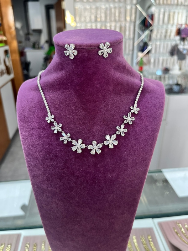 Zirkon Set Çiçek